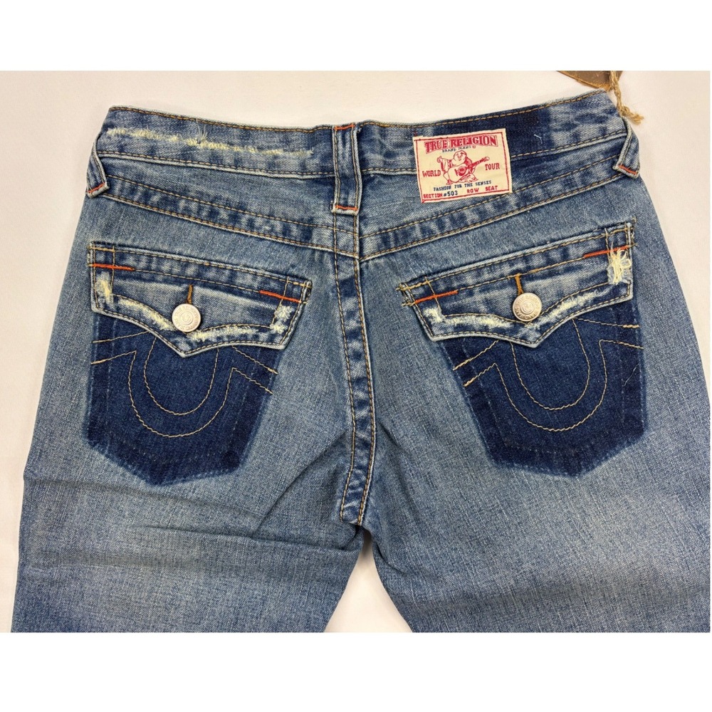 True Religion Vintage 2004 Twisted Destroyed Flare size 27 NWT ( RARE ) - Picture 5 of 13